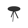 Modern Black Round Top Side Table With Three Legs For Living Room Decor