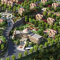 Aerial Planning of Residential Area with Forest and Water Bodies Organized Layout