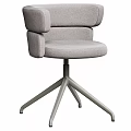 Modern Brown Leather Swivel Chair Featuring Sturdy Metal Base And Ergonomic Comfort Design