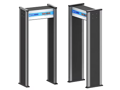 Industrial Security Metal Detector Gates With Digital Display And Modern Design 3d model