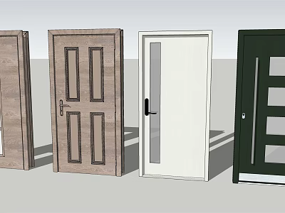 Different Style Swing Doors For Home Interior With Wooden And Glass Designs 3d model