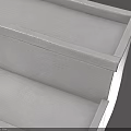 White Three Tiered Stepped Display Shelf with Simple Design for Retail Product Showcases
