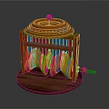 Wooden Mechanical Equipment with Circular Top Spiral Components and Handle