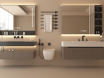 Modern Bathroom Cabinet Toilet Bathroom Cabinet Mirror Cabinet 3d model