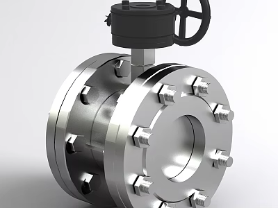 Heavy Duty Industrial Valve With Metal Material Flange Connection And Top Control Handle 3d model