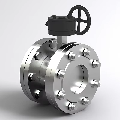 Heavy Duty Industrial Valve With Metal Material Flange Connection And Top Control Handle 3d model