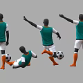Sports Clothing Store Displaying Green Tops White Pants And Orange Socks With Football Themed Mannequins