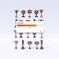 Modern Trophy Trophy Ornaments Art Crafts Quilt Holy Grail Cup 3d model