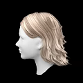 Game and Movie Character 3D Head Model with Blonde Short Textured Hair
