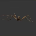 Mythical Brown Game Movie Character With Long Slender Legs And Antennae On Dark Background