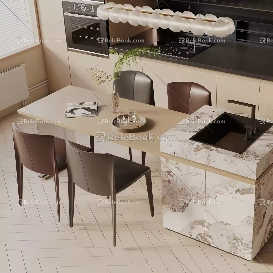 Modern table combination 3d model