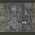 Blue And White Robot Character With Small Green Creature On Gray Stone Tiles