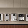 Wall Mounted Household Appliances With Various Functions Sleek Modern White Design And Light Cabinets