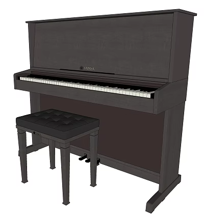 Complete Set Of Musical Instruments And Art Supplies With Piano Stool And Drawing Tools 3d model