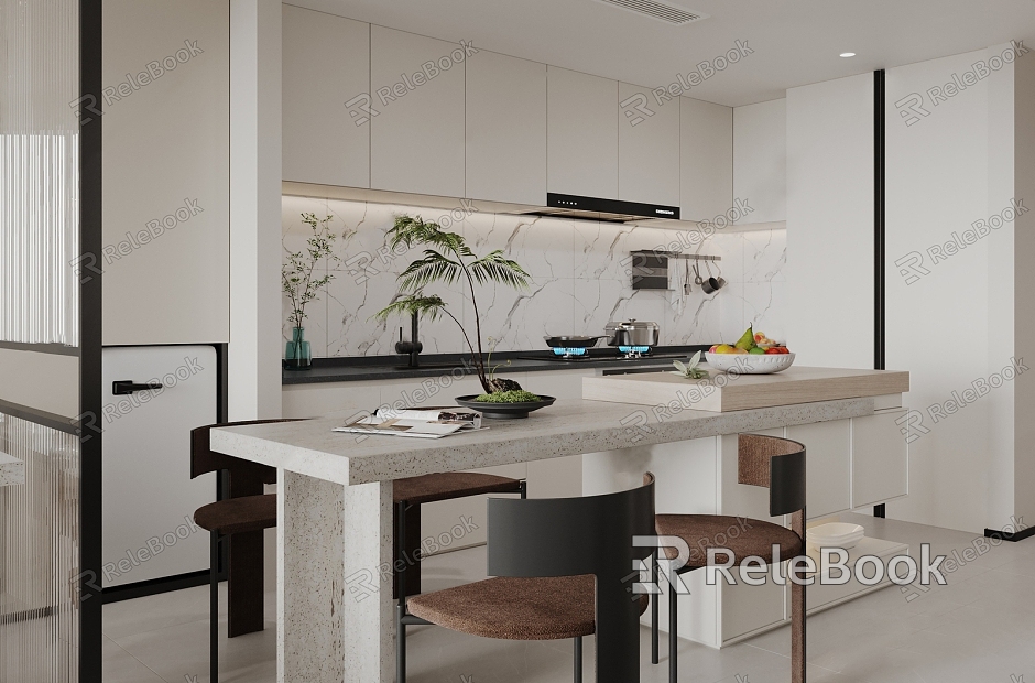 Modern Kitchen Simple Home Vertical Dining Room model