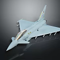 Gray Fighter Jet Model Featuring Transparent Cockpit Missile Racks And Tail Fin Emblem