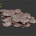 Natural Stone Material With Stacked Pink And White Textured Surface Arrangement