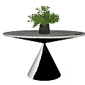 Dining Table Round Table Banquet Table Flower Pot 3d model
