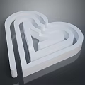 White Heart Shaped 3D Design Fashion Apparel Clothing Accessories