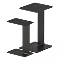 Modern Black Accent Table Design With Two Tiered Surfaces And Sleek Metal Base 3d model