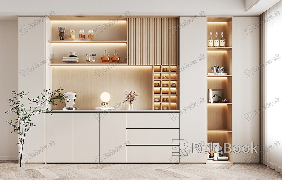 Modern Wine Cabinet Cream Wine Cabinet model