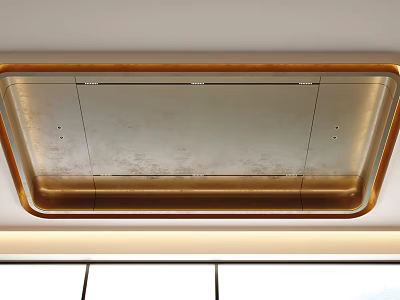 Modern Ceiling Design With Metallic Frame And Smooth Panel Surface 3d model