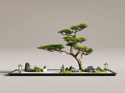 New Chinese style landscape sketch plant landscaping landscape 3d model