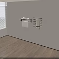 Modern Black Bathroom Rack With Folded Towels And Hanging Towel Rods
