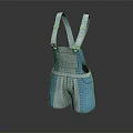 Blue And Gray Short Overalls With Suspenders For Casual Everyday Wear