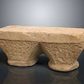 Outdoor Stone Bench with Intricate Carved Patterns for Garden Patio Decor