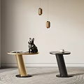 Modern Side-table Combination Chandelier Carpet Metal Side-table Bulldog 3d model