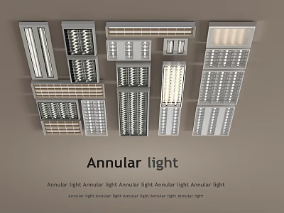 Grid Lights With Various Designs Including Annular Patterns And Different Style Options 3d model