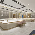Luxurious Modern Jewelry Store Interior With Illuminated Display Counters And Marble Floors