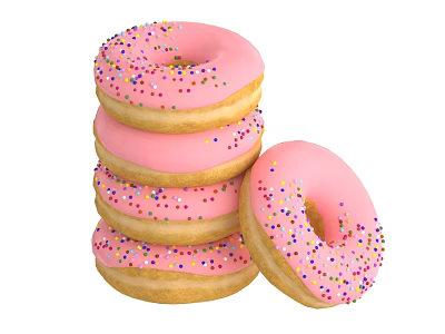 Doughnuts Dessert Macaroon Cookies Food 3d model