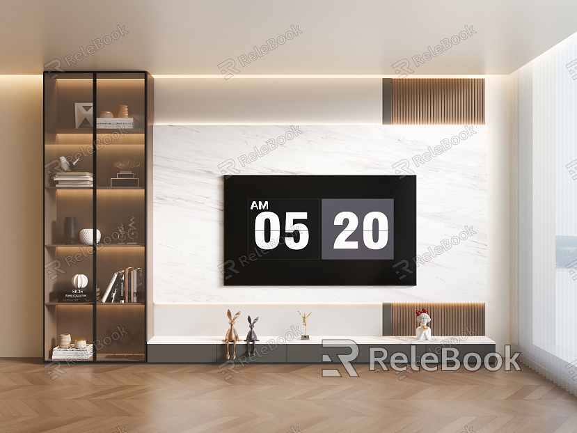 TV Background Wall TV Cabinet TV Wall Light Luxury TV Background Wall model