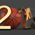 2025 Basketball Sports Concept With Golden Numbers And 3D Elements