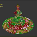 Decorative Stone Fountain With Multi Tiered Structure And Circular Base Water Basin