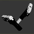 Modern Tactical Weapon Collection Featuring Pistol And Folding Knife With Metal Parts