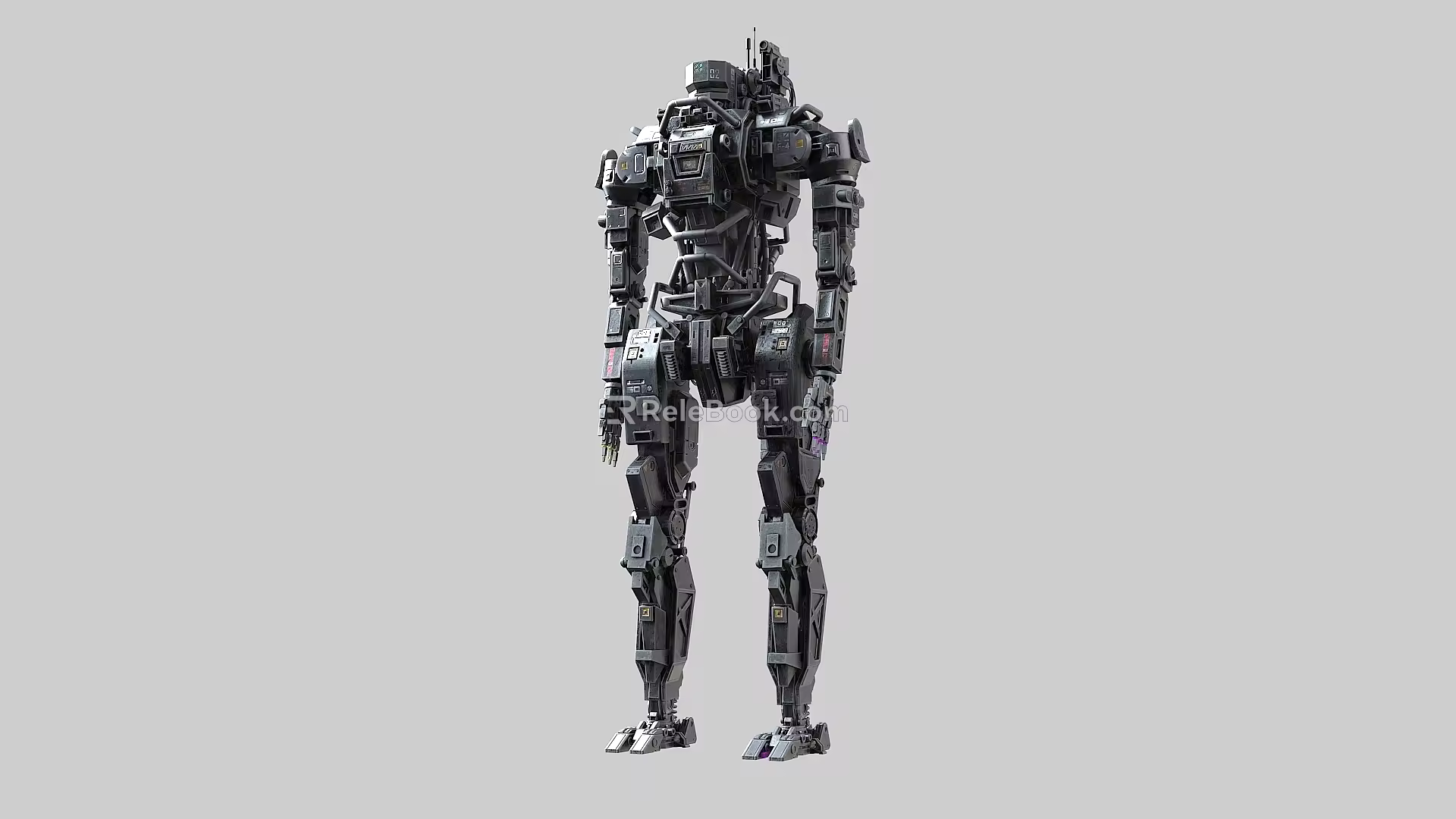 Cyberpunk robot armored future sci-fi mechanical AI concept next generation 3d model