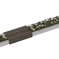 Outdoor Garden Decor With Rectangular Planter Boxes Green Plants White Flowers And Wooden Deck