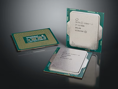 Electronic Living Essentials Intel Core i7 CPU Processor Chips With Silver Surface Design 3d model
