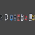 Different Colored Cars Lineup Featuring Vans Sedans SUVs And Red Blue White Models