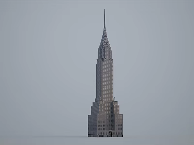 Modern Office Building With Glass Facade And Tall Spire Architectural Design 3d model
