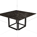 Modern Side Table With Black Metal Frame And Marble Top Design 3d model