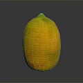 Ripe Yellow Papaya With Green Top On Dark Reflective Surface