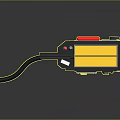 Black and Yellow Computer External Device With Platform Base Knobs Ports Handle and Cable