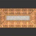 Rustic Traditional Wooden Tile Roof Structure With Central Skylight And Brown Edges