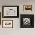 Various Framed Artworks In Mixed Styles For Decorative Wall