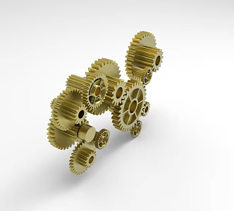 Industrial gear modeling gear set transmission group 1129 3d model