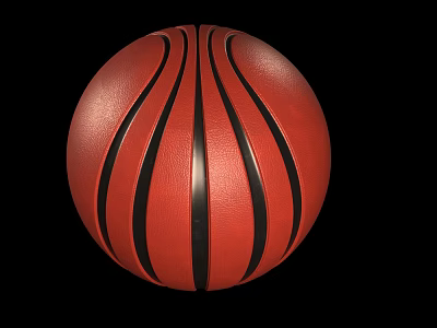 Red Basketball With Black Stripes For Sports And Daily Recreational Use 3d model